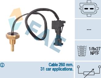 FAE 32741 - Датчик, температура на охладителната течност vvparts.bg