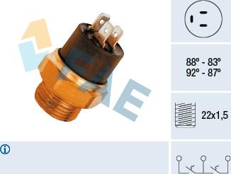 FAE 37800 - Термошалтер, вентилатор на радиатора vvparts.bg