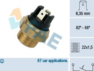 FAE 37350 - Термошалтер, вентилатор на радиатора vvparts.bg