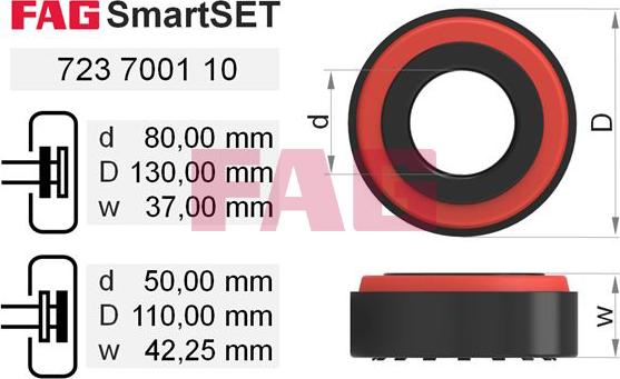 FAG 723 7001 10 - Комплект колесен лагер vvparts.bg