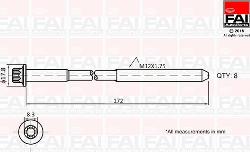 FAI AutoParts B1060 - Комплект болтове на капака на клап. (на цилиндровата глава) vvparts.bg