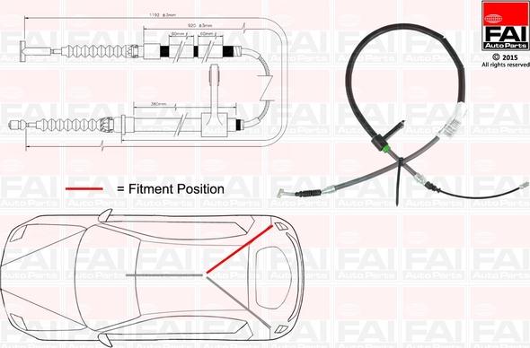 FAI AutoParts FBC0003 - Жило, ръчна спирачка vvparts.bg