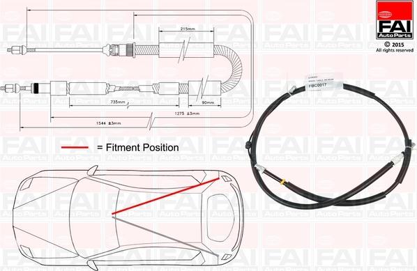 FAI AutoParts FBC0017 - Жило, ръчна спирачка vvparts.bg