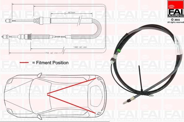 FAI AutoParts FBC0110 - Жило, ръчна спирачка vvparts.bg