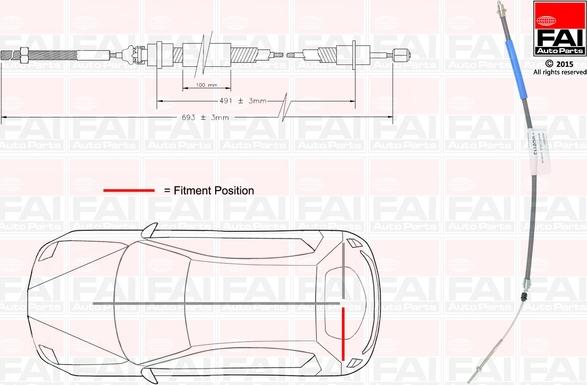 FAI AutoParts FBC0113 - Жило, ръчна спирачка vvparts.bg