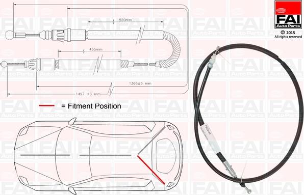 FAI AutoParts FBC0133 - Жило, ръчна спирачка vvparts.bg