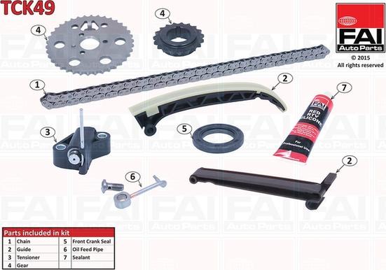 FAI AutoParts TCK49 - Комплект ангренажна верига vvparts.bg