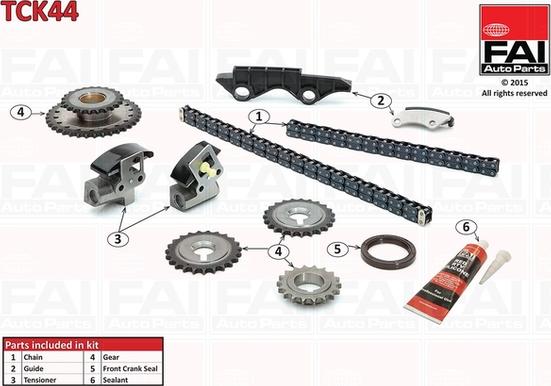 FAI AutoParts TCK44 - Комплект ангренажна верига vvparts.bg