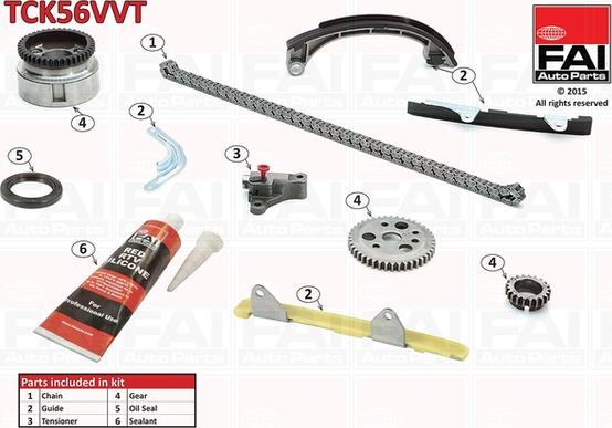 FAI AutoParts TCK56VVT - Комплект ангренажна верига vvparts.bg