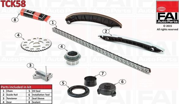 FAI AutoParts TCK58 - Комплект ангренажна верига vvparts.bg