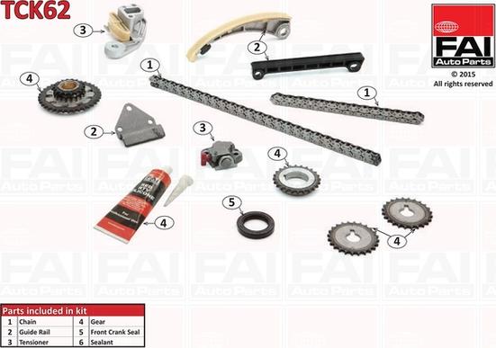 FAI AutoParts TCK62 - Комплект ангренажна верига vvparts.bg