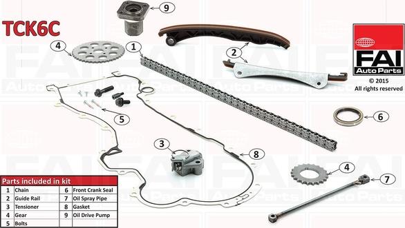 FAI AutoParts TCK6C - Комплект ангренажна верига vvparts.bg