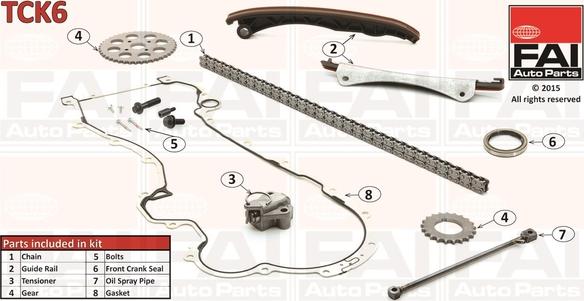 FAI AutoParts TCK6 - Комплект ангренажна верига vvparts.bg