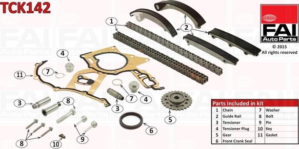 FAI AutoParts TCK142 - Комплект ангренажна верига vvparts.bg