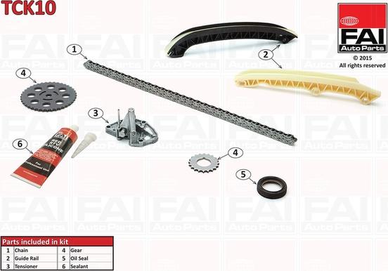 FAI AutoParts TCK10 - Комплект ангренажна верига vvparts.bg