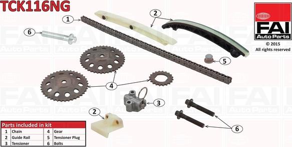 FAI AutoParts TCK116NG - Комплект ангренажна верига vvparts.bg