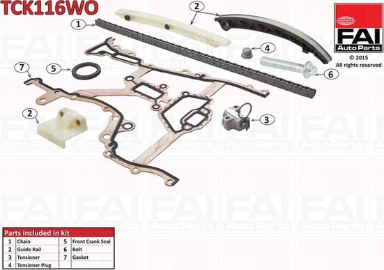 FAI AutoParts TCK116WO - Комплект ангренажна верига vvparts.bg