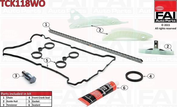 FAI AutoParts TCK118WO - Комплект ангренажна верига vvparts.bg