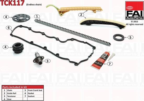 FAI AutoParts TCK117 - Комплект ангренажна верига vvparts.bg