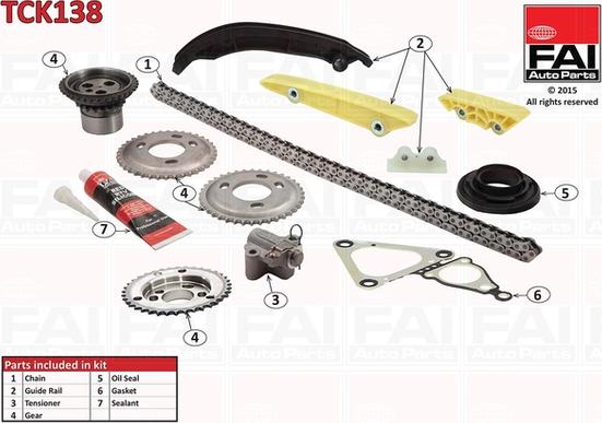 FAI AutoParts TCK138 - Комплект ангренажна верига vvparts.bg