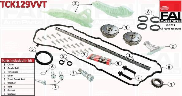 FAI AutoParts TCK129VVT - Комплект ангренажна верига vvparts.bg