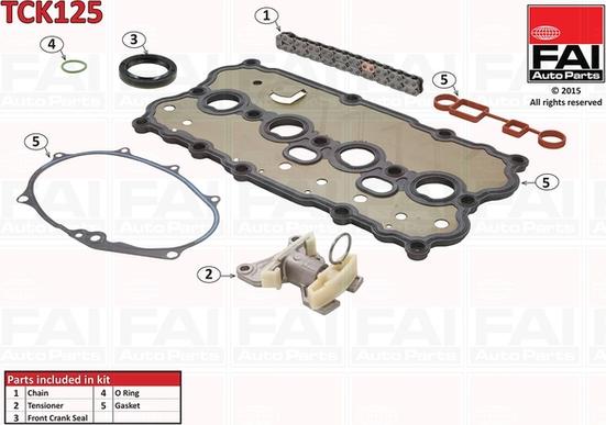 FAI AutoParts TCK125 - Комплект ангренажна верига vvparts.bg