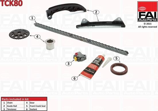 FAI AutoParts TCK80 - Комплект ангренажна верига vvparts.bg