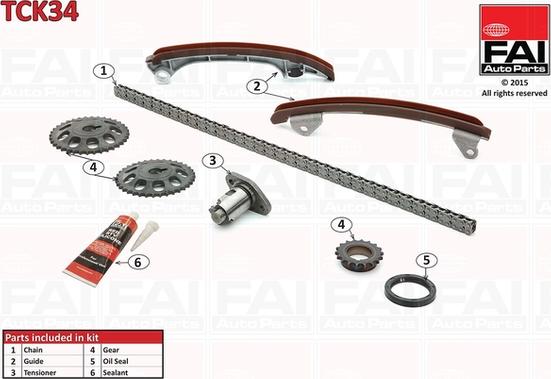 FAI AutoParts TCK34 - Комплект ангренажна верига vvparts.bg