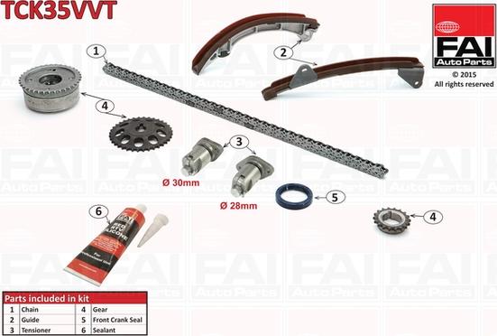 FAI AutoParts TCK35VVT - Комплект ангренажна верига vvparts.bg