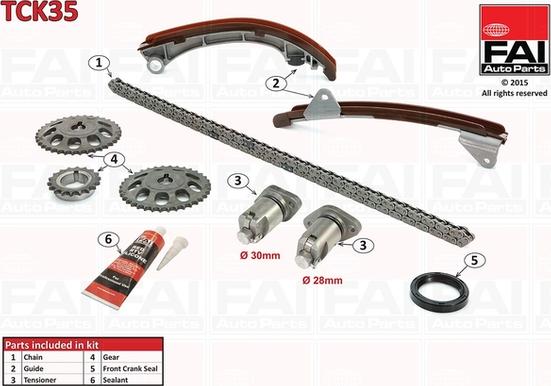 FAI AutoParts TCK35 - Комплект ангренажна верига vvparts.bg