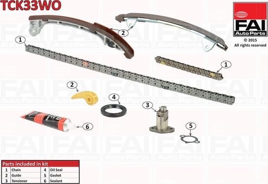 FAI AutoParts TCK33WO - Комплект ангренажна верига vvparts.bg