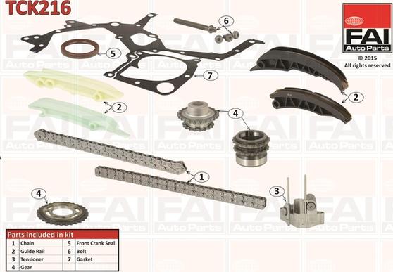 FAI AutoParts TCK216 - Комплект ангренажна верига vvparts.bg