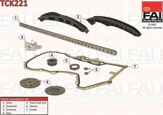 FAI AutoParts TCK221 - Комплект ангренажна верига vvparts.bg