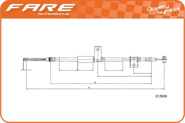 FARE-CO 19001 - Жило, ръчна спирачка vvparts.bg