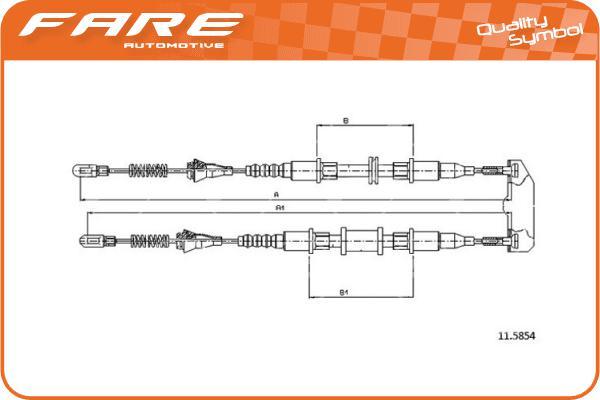 FARE-CO 18637 - Жило, ръчна спирачка vvparts.bg