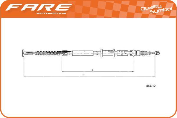 FARE-CO 18064 - Жило, ръчна спирачка vvparts.bg