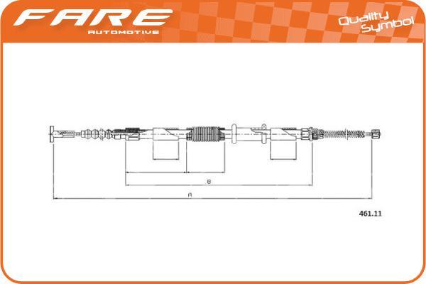 FARERCH 18061 - Жило, ръчна спирачка vvparts.bg