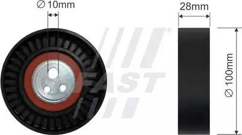 Fast FT44581 - Паразитна / водеща ролка, пистов ремък vvparts.bg