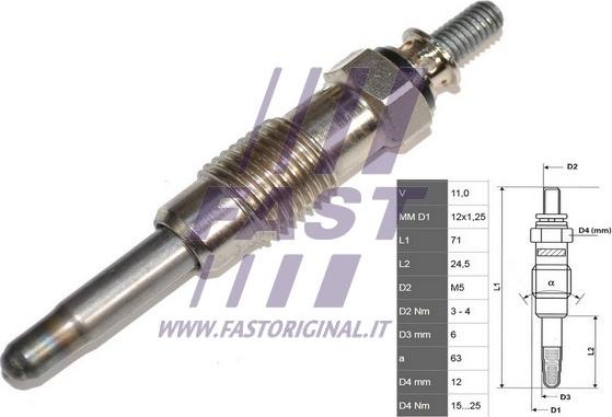 Fast FT82710 - Подгревна свещ vvparts.bg