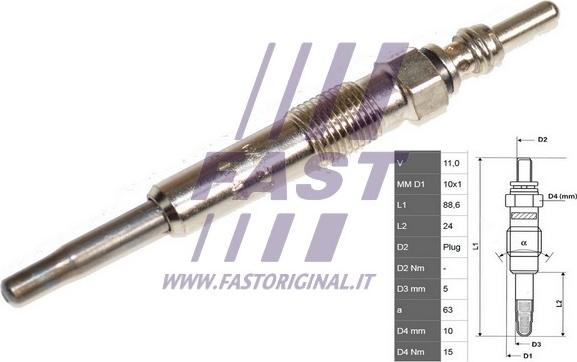 Fast FT82726 - Подгревна свещ vvparts.bg