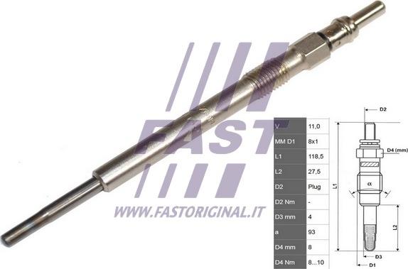 Fast FT82720 - Подгревна свещ vvparts.bg