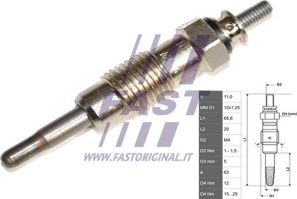 Fast FT82722 - Подгревна свещ vvparts.bg