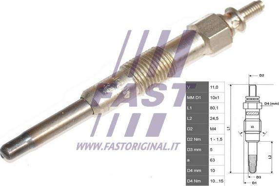 Fast FT82727 - Подгревна свещ vvparts.bg