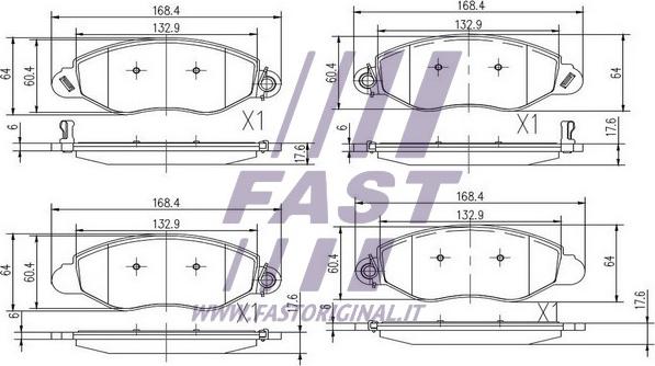 Fast FT29547 - Комплект спирачно феродо, дискови спирачки vvparts.bg