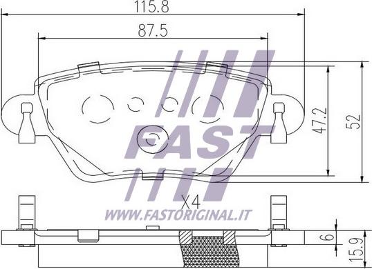 Fast FT29533 - Комплект спирачно феродо, дискови спирачки vvparts.bg