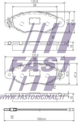 Fast FT29532 - Комплект спирачно феродо, дискови спирачки vvparts.bg