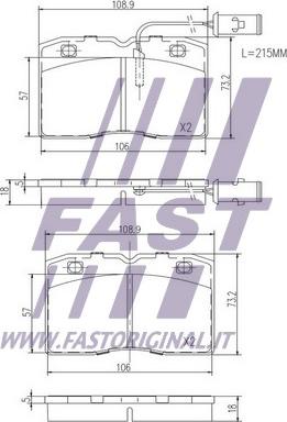 Fast FT29009 - Комплект спирачно феродо, дискови спирачки vvparts.bg