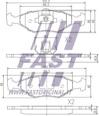 Fast FT29008 - Комплект спирачно феродо, дискови спирачки vvparts.bg