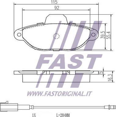 Fast FT29084 - Комплект спирачно феродо, дискови спирачки vvparts.bg