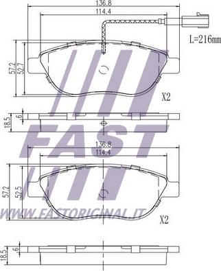 Fast FT29144 - Комплект спирачно феродо, дискови спирачки vvparts.bg